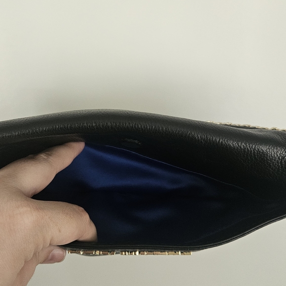 Juicy Couture Black Leather Clutch with Gold Chain - Picture 4 of 4